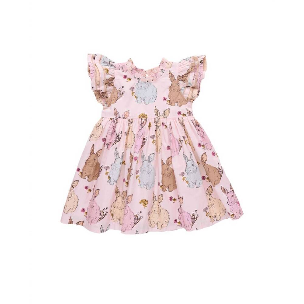 NEW PINK CHICKEN baby girls stevie dress in vintage bunnies
